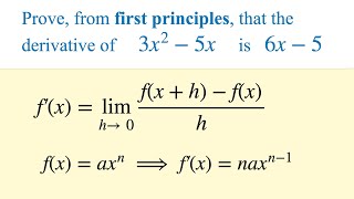 Finding the Derivative from First Principles  AS LevelYear 12 Mathematics [upl. by Ahsai]