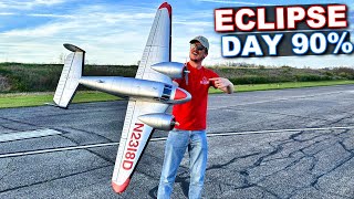 Giant RC Airplane Flying on Eclipse Day  EFlite Beechcraft [upl. by Davon]