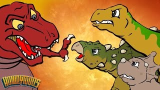 Best Dino Songs 1  Dinosaur Battles and More Dinosaur Songs from Dinostory by Howdytoons [upl. by Aleyam]