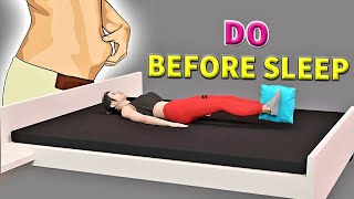 SIMPLE WORKOUT YOU CAN DO IN BED BEFORE SLEEP  THIGHS amp BELLY WORKOUT [upl. by Pachton]