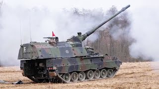 German PzH 2000 155mm SelfPropelled Howitzer  Bundeswehr Training [upl. by Ennaul]