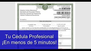 ⚠️Tutorial Cómo tramitar mi cédula profesional ¡EN MENOS DE 5 MINUTOS ✅ ONLINE [upl. by Meihar884]