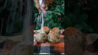 Delicious Ambarella recipe ඇඹරැල්ලා මෙහෙම කාල බලන්න 😋 shorts cooking recipe villagelife [upl. by Haeckel]