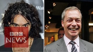 Russell Brand amp Nigel Farage clash over immigration on Question Time 11122014 [upl. by Yuri400]