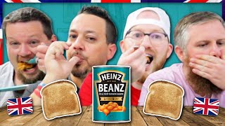 Americans Try BRITISH Beans On Toast  Heinz Beanz [upl. by Baldwin]