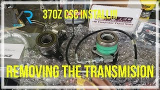 370z TRANSMISSION REMOVAL UNDER 10 MINUTES [upl. by Anaxor]