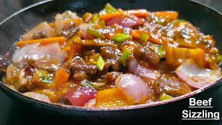 বিফ সিজলিং রেসিপি ॥ Beef Sizzling Recipe Resturent Style Beef Sizzling Recipe [upl. by Atinel]