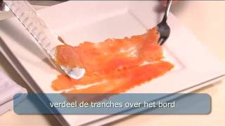 Gerookte zalm aan tafel trancheren video  Passie voor Horeca [upl. by Licec907]