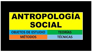 OBJETO DE ESTUDIO TEÓRIAS Y MÉTODOS DE LA ANTROPOLOGÍA SOCIAL CULTURAL [upl. by Bonne]