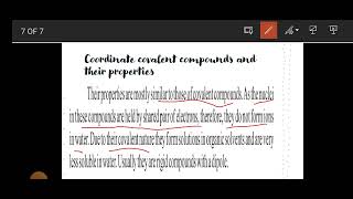 Coordinate covalent compounds and their properties chem 9 chap 4 [upl. by Verna341]