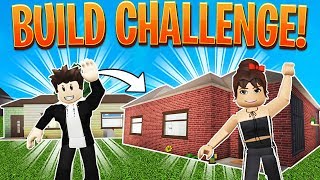 Richy Vs Amberry Build Challenge  Bloxburg Starter Home Build Challenge [upl. by Asserat]