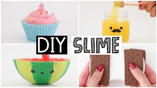 MAKING 4 AMAZING DIY SLIMES  Four EASY Slime Recipes [upl. by Eigger]