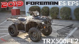 2019 Honda Foreman 500 ES  EPS ATV Walkaround  TRX500FE2 FourTrax 4X4 Camo [upl. by Onid750]