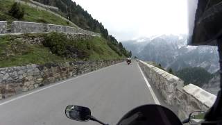 Stelvio Pass on Motorcycle  Fall At EndTwice [upl. by Nayr]