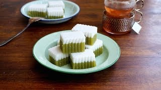 Kuih Talam Pandan amp Coconut Layered Cake [upl. by Flavius]