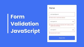 How to Validate Email and Password in HTML CSS amp JavaScript  Form Validation [upl. by Sophronia18]