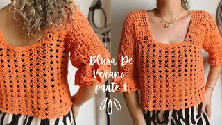 BLUSA DE VERANO crochet  parte 1 Las mangas [upl. by Nerraf753]