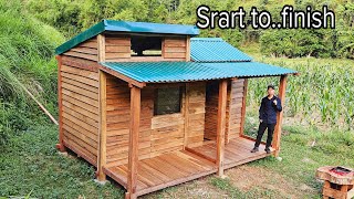 Full video 100 Days Building WOODEN CABINOff Grid CabinComplete Build Build Their Dream Log Cabin [upl. by Hseham]