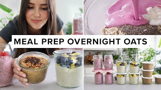 Easy OVERNIGHT OATS meal prep 1 week of breakfasts in 10 min [upl. by Gilberta714]