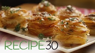 Layers of crispy buttery Parmesan POTATO STACKS  By RECIPE30com [upl. by Lennod587]