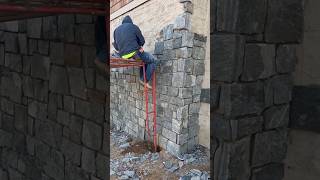 German stonemason’s house wall stone paving skillful craftsman construction stonefixing artwork [upl. by Vish384]