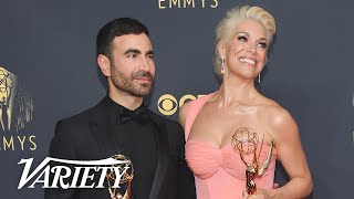 Ted Lasso Stars Brett Goldstein amp Hannah Waddingham Celebrate Their 2021 Emmy Wins [upl. by Frayne]