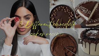 5 Different chocolate Cakes 🎂 recipes  cake and bake chocolatecakerecipe baking chocolate [upl. by Nuri563]