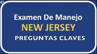 Examen Teórico de Manejo De Nueva Jersey 2022 con Preguntas Claves I Oral y escrito Estados Unidos [upl. by Littman]