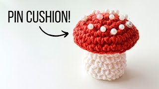 DIY Crochet Mushroom Pincushion 🍄 [upl. by Heddie]