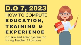 How to compute the increment points for EDUCATION TRAINING AND EXPERIENCE for Teacher I Applicants [upl. by Aurora659]