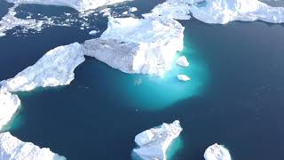 Flying over the Ilulissat Ice Fjord Greenland [upl. by Anoynek82]