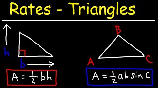 Related Rates  Area of a Triangle [upl. by Esinwahs]