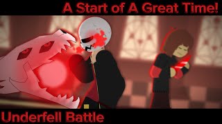 Underfell Sans Battle A Start of a Great Time stick nodes pro animation [upl. by Notgnilra]