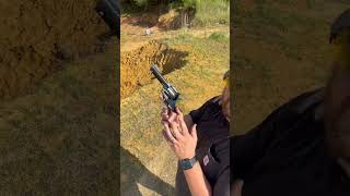 Shooting Ruger Blackhawk 45 Colt Revolver [upl. by Atoiganap]