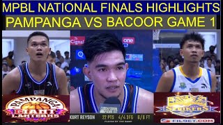 PAMPANGA GIANT LANTERNS VS BACOOR CITY STRIKERS  MPBL PLAYOFFS NATIONAL FINALS GAME 1  HIGHLIGHTS [upl. by Niki720]