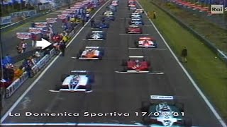 Partenza GP Belgio 1981 Zolder Domenica Sportiva Moviola Carlo Sassi partenza crash [upl. by Akinohs]