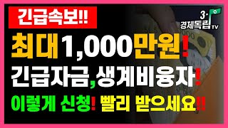 최대 1000만원긴급자금 생계비 융자 이렇게 신청 빨리 받으세요근로복지공단국민연금공단생계비융자긴급자금대출31경제독립tv [upl. by Oironoh849]