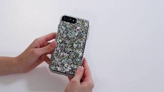 カラット マザー オブ パール 真珠貝細工 純銀箔 クリア おしゃれ キラキラ ラメ CaseMate iPhone 8 Plus ワイヤレス充電対応 ケース 55インチ [upl. by Chenee]