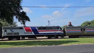 Amtrak Sunset Limited 50th Anniversary Locomotive 160  East Through Schulenburg Texas 02 June 2023 [upl. by Ahtnamys574]