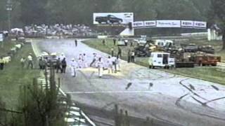 Horrific Crash at Road Atlanta Fabrizzio Barbazza Ferarri Knocked in Half 1995 [upl. by Sixele]