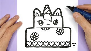 How to Draw a Cute Unicorn Cake  Happy Drawings Unicorn  By Rizzo Chris [upl. by Judas]