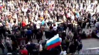 Soviet Anthem International Played in Donetsk Ukraine [upl. by Llen470]