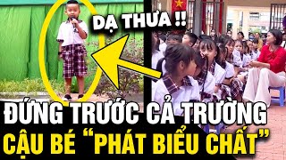 Lên phát biểu TRƯỚC TOÀN TRƯỜNG ở lễ khai giảng cậu bé làm gia đình HÃNH DIỆN  Tin Nhanh 3 Phút [upl. by Joshuah386]