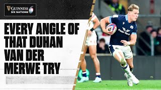 UNSEEN FOOTAGE 📺  The greatest Scotland try ever  Duhan van der Merwe [upl. by Susann110]