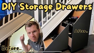 DIY Under Stairs Storage Drawers [upl. by Gratt426]