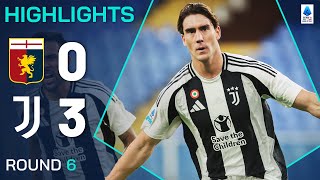 GENOAJUVENTUS 03  HIGHLIGHTS  Vlahovic ends scoring drought with a brace  Serie A 202425 [upl. by Heyra]