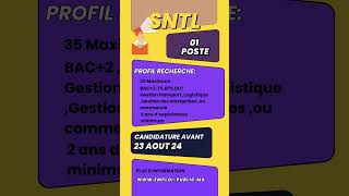 Offre demploi SNTL Gestionnaire du Transport et Logistique [upl. by Lleynod]