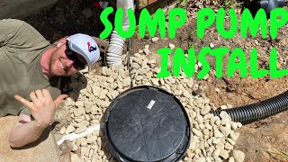 Sump Pump Installation in YARD Hilarity Ensues [upl. by Annalla]