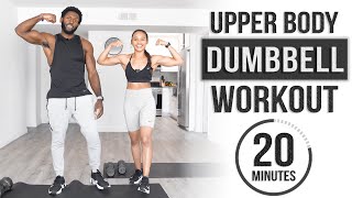 20 Minute Upper Body Dumbbell Workout Build Muscle amp Strength [upl. by Ihcekn628]