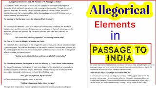 Allegorical elements in passage to India by EM Forster novel assignment for 20 marks [upl. by Gona]